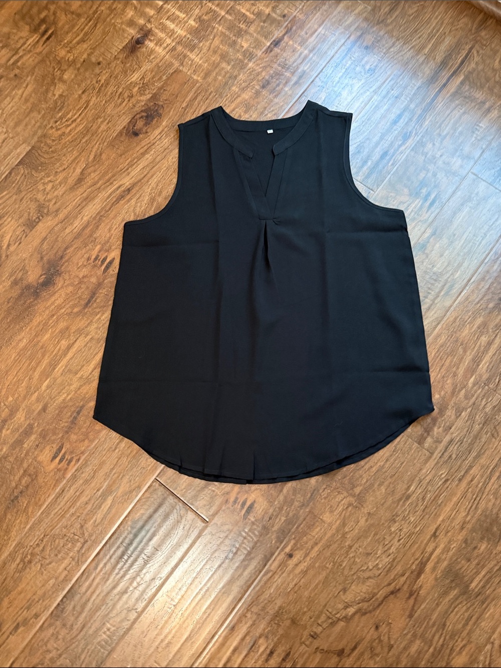 Amazon Black Sleeveless V-Neck Pleated Front Camisole- new w/out tag